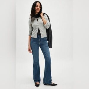 NWT FREE PEOPLE X WRANGLER COLLAB BESPOKE HIGH WAISTED BOOT CUT JEANS